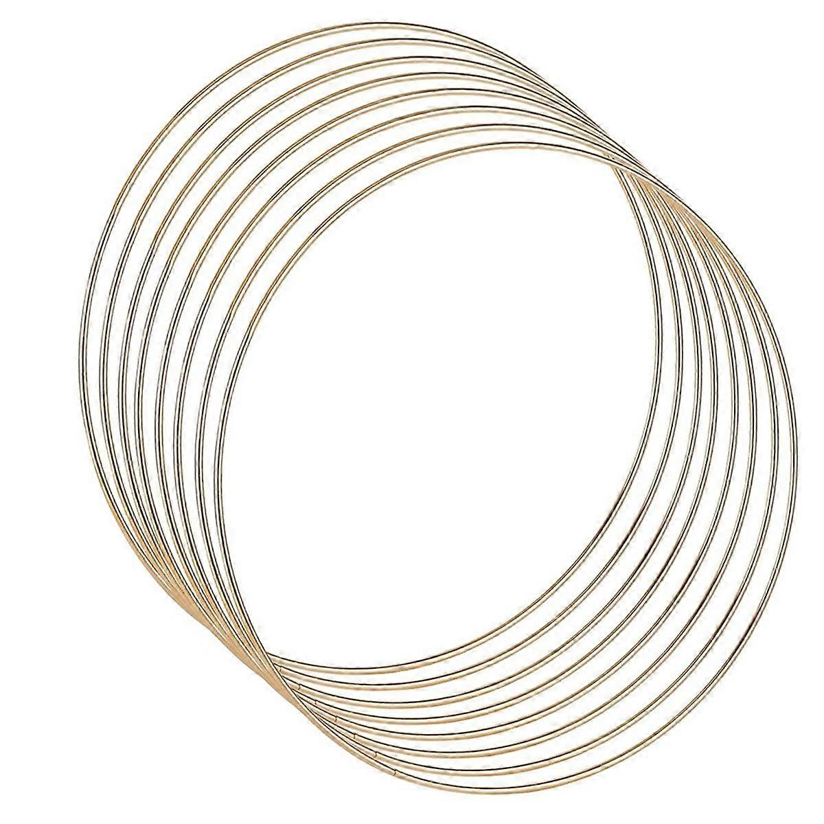 8pcs metal floral argolas grinalda 12 polegadas catcher macamame anéis para casamento grinalda decor, centro de mesa