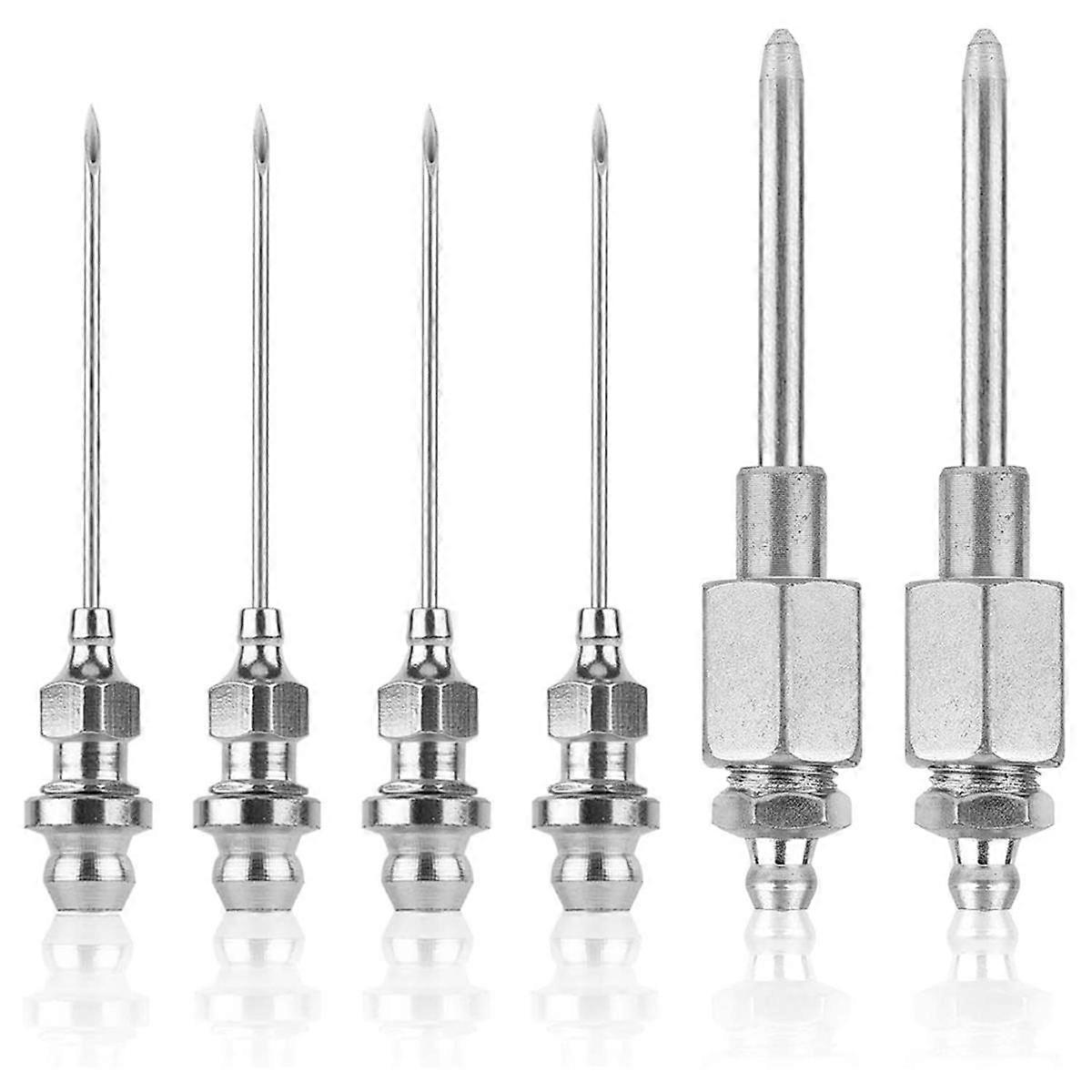 6pcs Grease Needle Nozzle Kit, Steel Grease Nozzle Needle Dispenser Grease Injector Needle Grease Adapter Fitting Tool