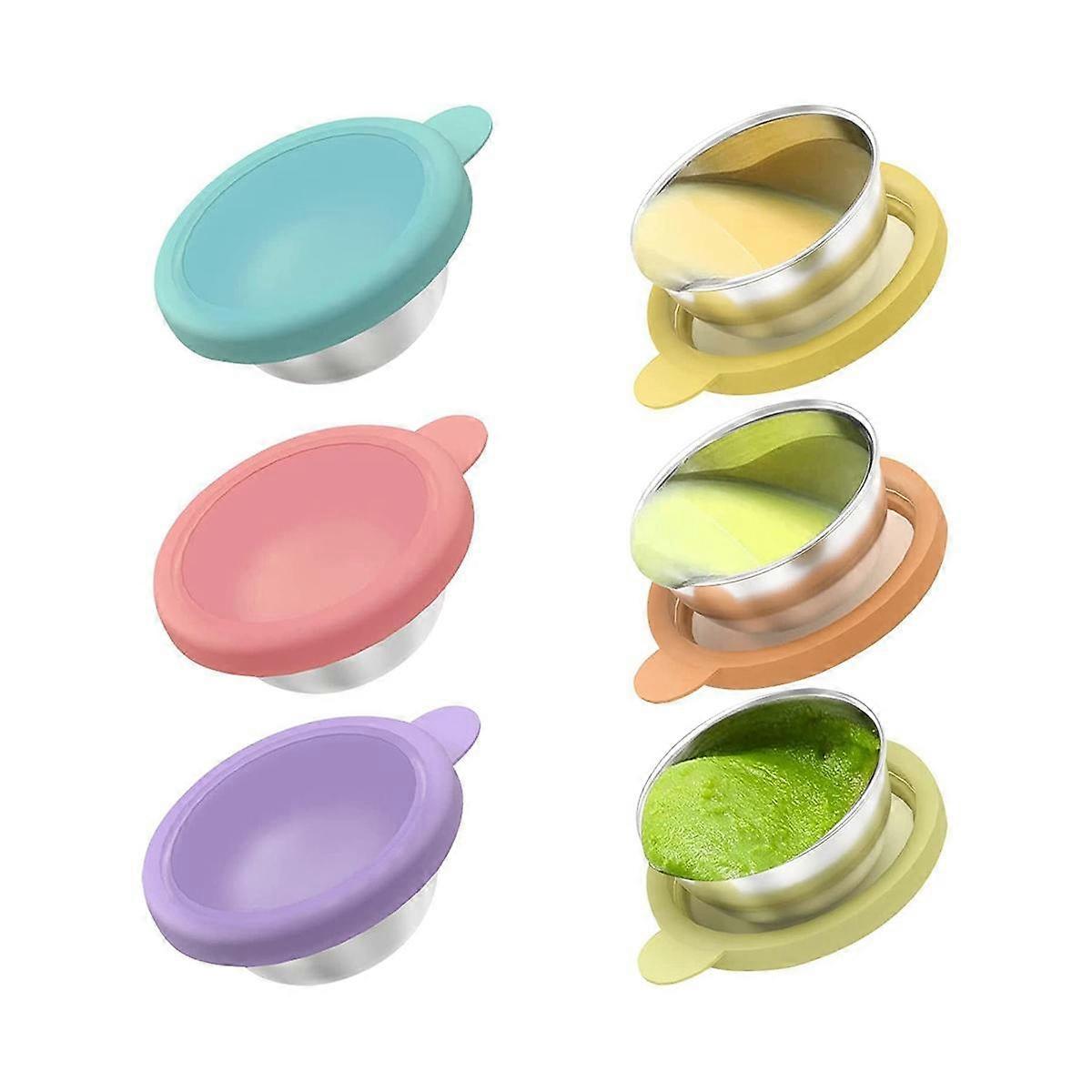 Salad Container to Go, 6X 50ML Small Containers with , Reusable Sauce Containers for Lunch Box