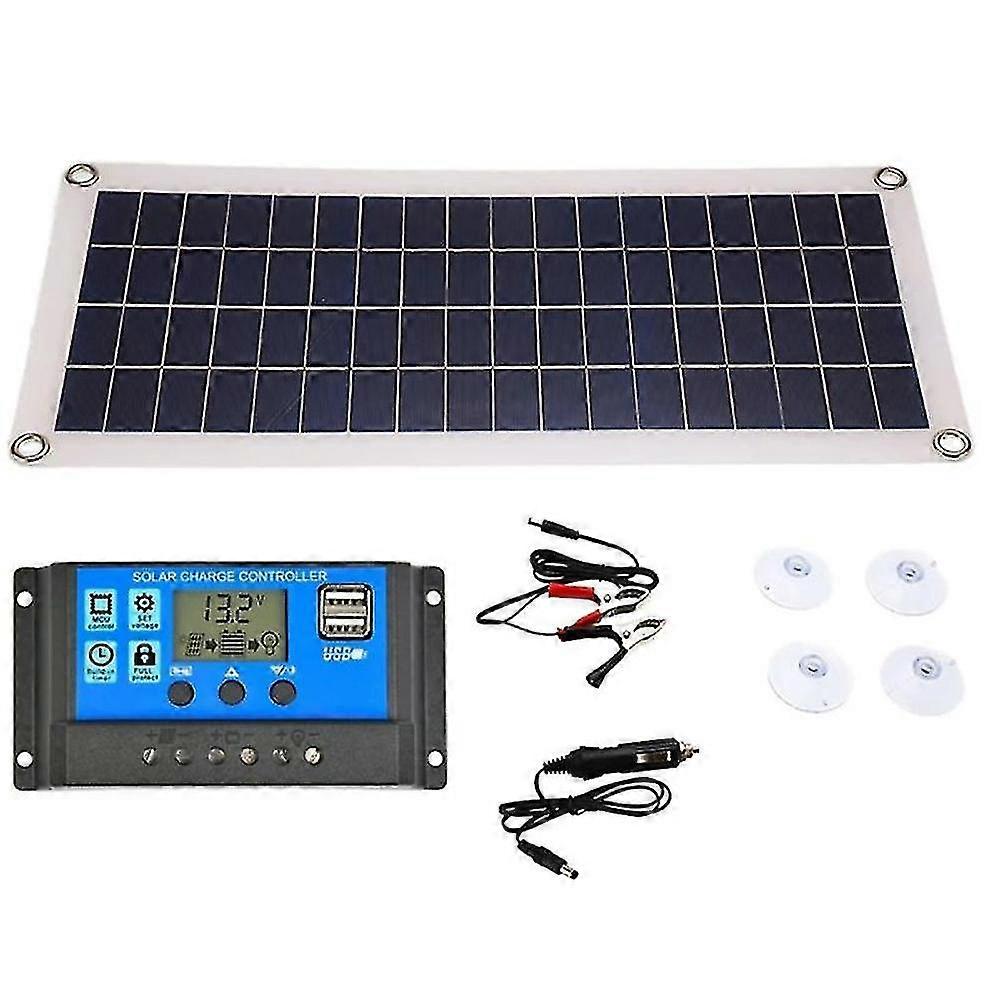 20w Solar Panel Dual Usb Output Solar Cells Solar Panel 30a Controller For 12v/24v Battery Power Ch