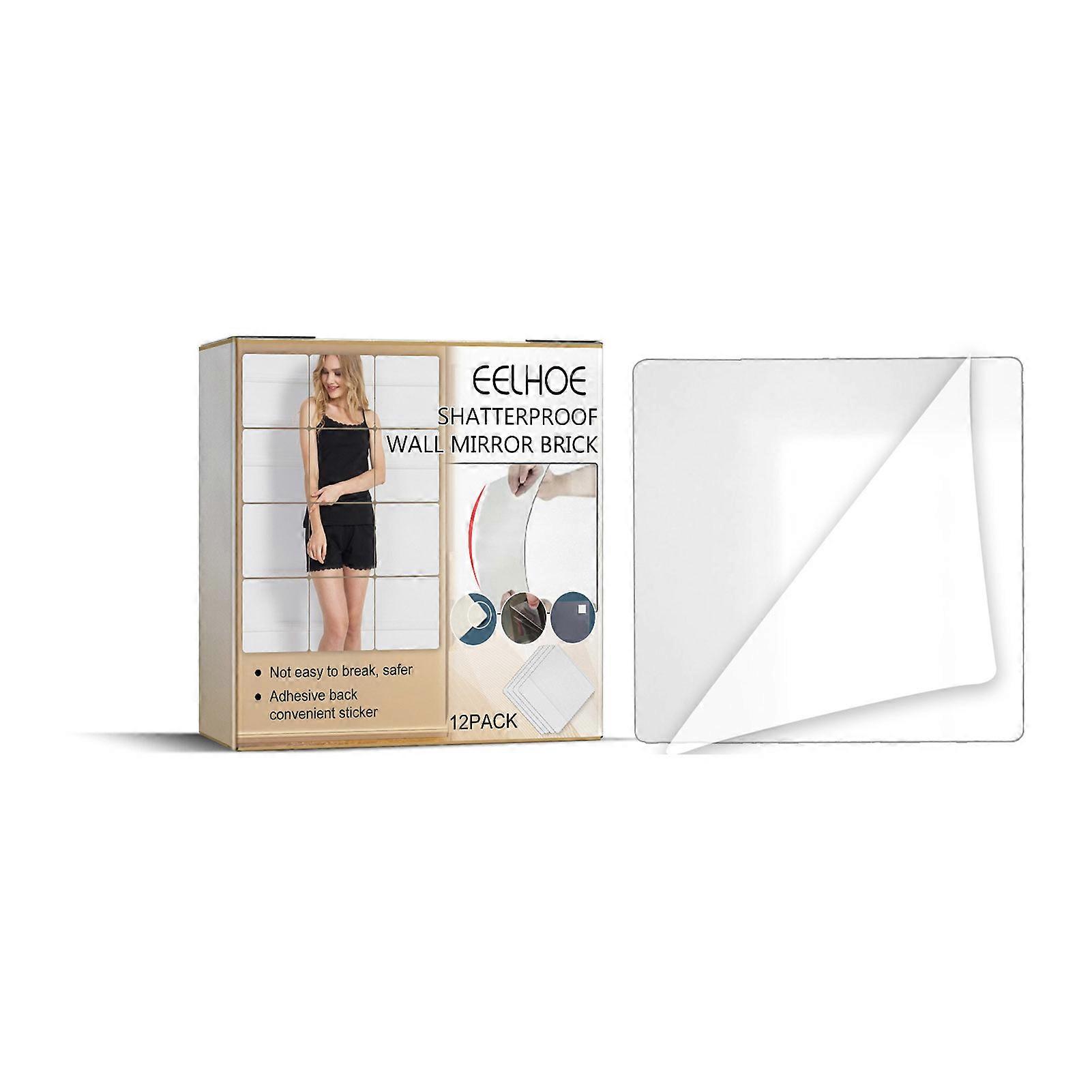 12pcs Patchwork Acrylic Mirror Frame-less Small Self-Adhesive for Dressing Rooms Offices