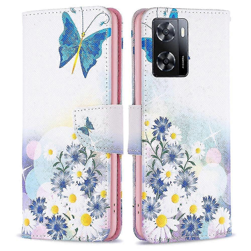 For Oppo A57 4G/A57s 4G BF Pattern Printing Series-1 Clasp Phone Case Flip Stand Wallet Cover