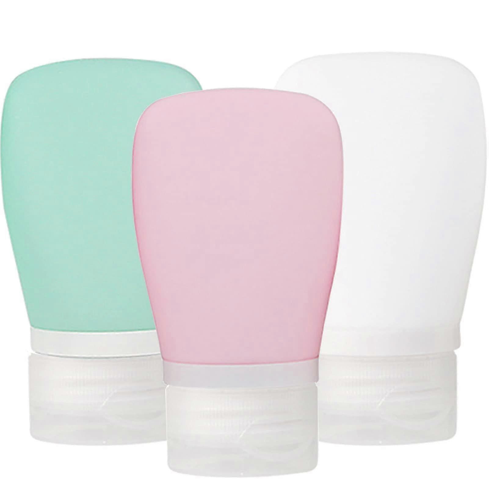 3 Pcs Silicone Travel Bottle Set, 60 Ml Travel Containerrefillable Squeezable Set Small Mini Empty Plastic Bottles