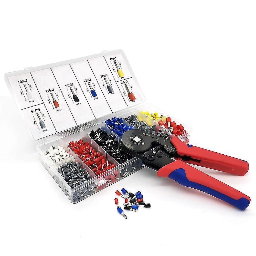 Ferrule Crimping Tool Kit Self-adjustable Ratchet Wire Crimper