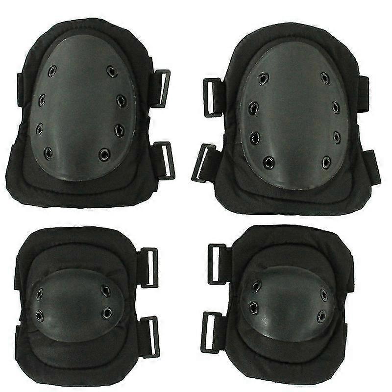 Elbow And Knee Pads, Tactical Knee Pads (1 Set) 4 Pieces (black)
