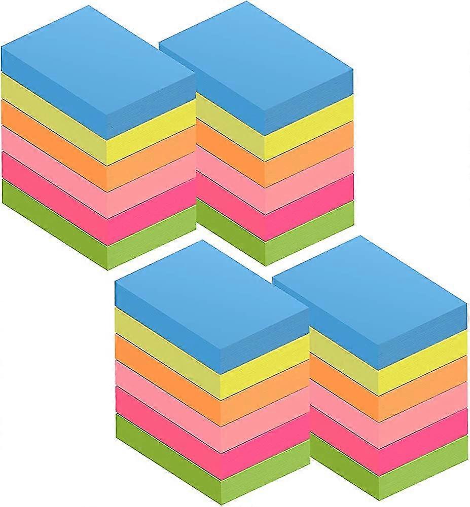 38 X 51 Mm Sticky Notes, 6 Neon Color Self-stick Memo Note Pads, 100 Sheets/pad Acsergery Gift