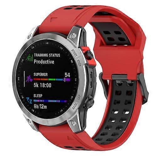 For Garmin Descent G1 / Coros Vertix 22mm Quick Release Double Row Silicone Watch Band