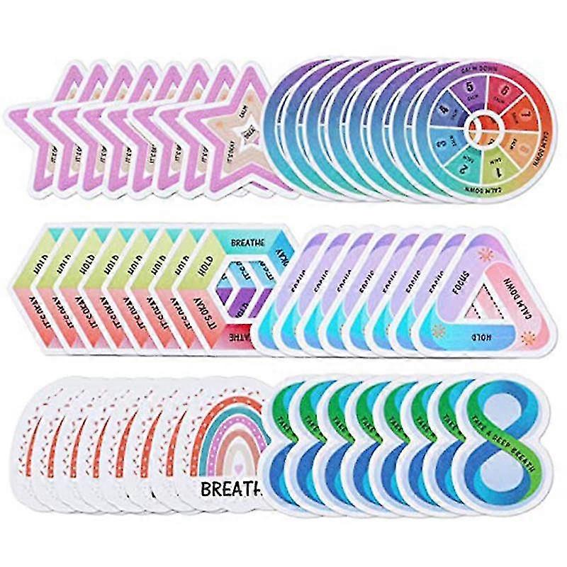 48PCS Calm Stickers for Anxiety Sensory Stickers, 6 Styles Fidget Tactile Rough Textured Strips, Re