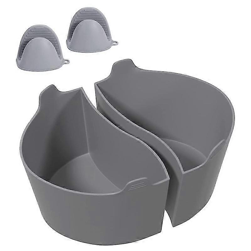 2pcs Reusable Silicone Slow Cooker Divider Liners For 6-7-8 Qt Crocker Pot With 2 Hand Clips,replacement Plastic