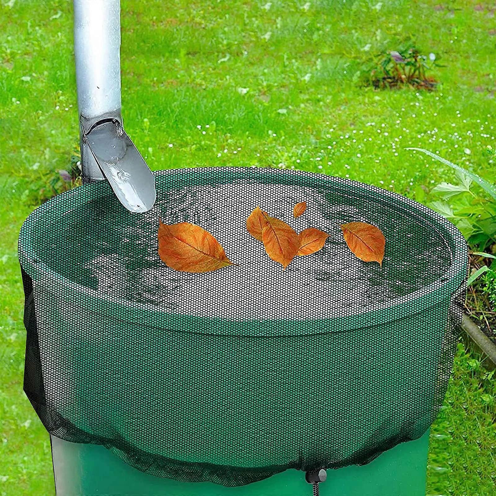 Rain Barrel Net, Bucket Mesh Cover for Rain Barrels Mesh Cover Water Butt Net Adjustable Rain Barrel Cover