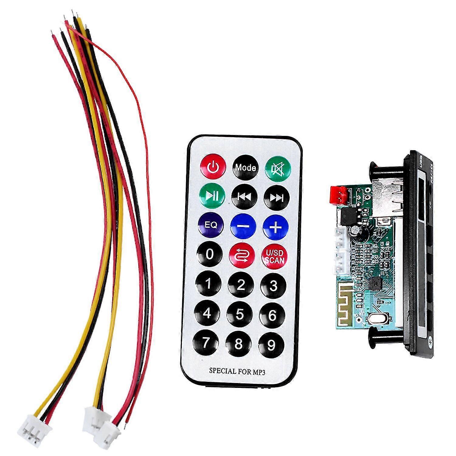 Bluetooth5.0 Mp3 Wma Wav Decoder Board 5v 12v Wireless Audio Module Color Screen Usb Tf Fm Radio Fo