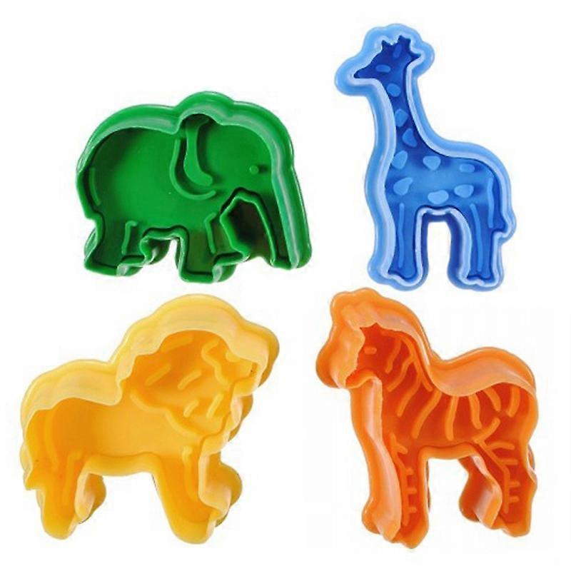 4 Pcs/Set Animal Shape Fondant Cake Plunger Cutter Sugarcraft Decorating Mold KAESI