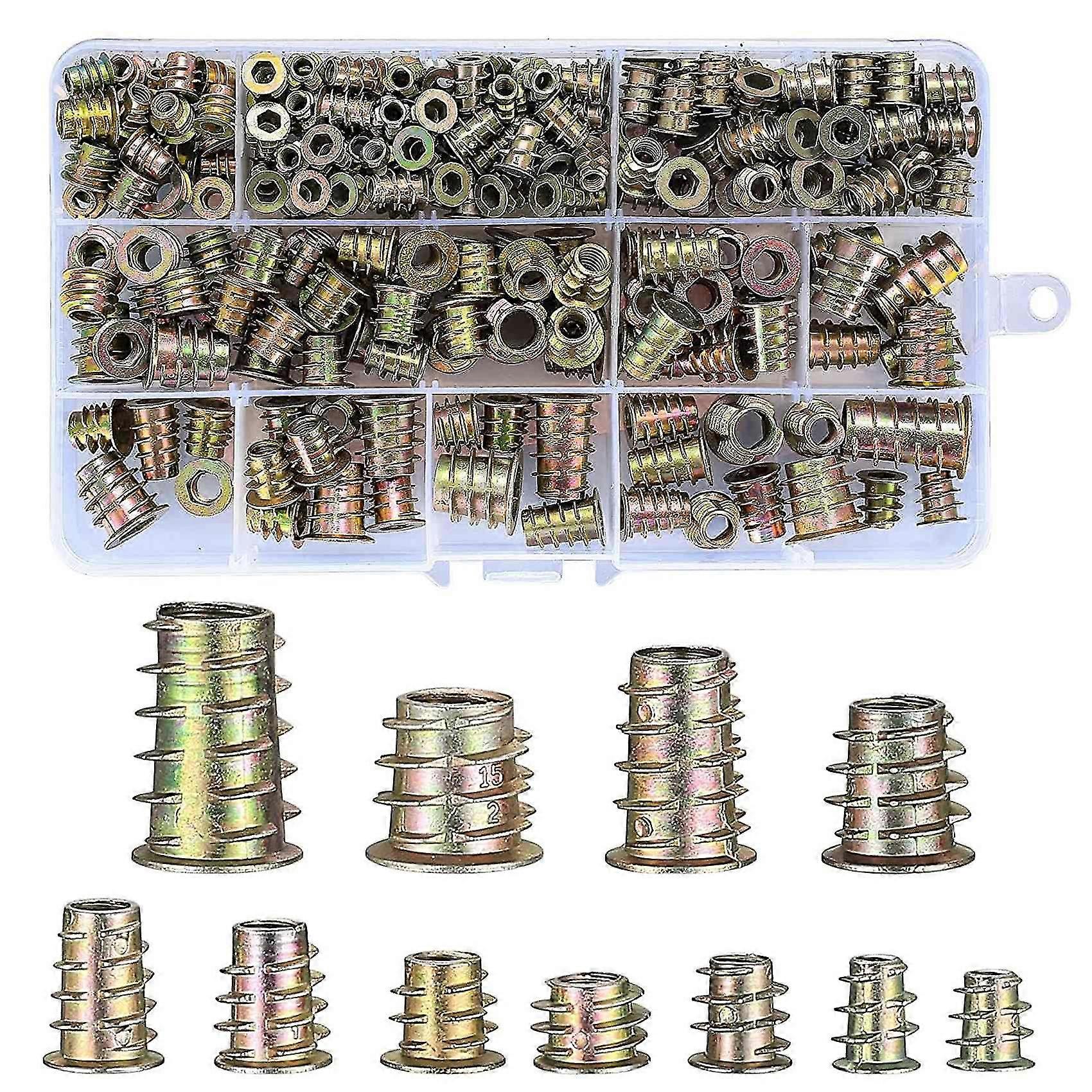 230 Threaded Nut Inserts, M4/m5/m6/m8/m10 Zinc Alloy Threaded Sockets, Hex Threaded Insert Nuts