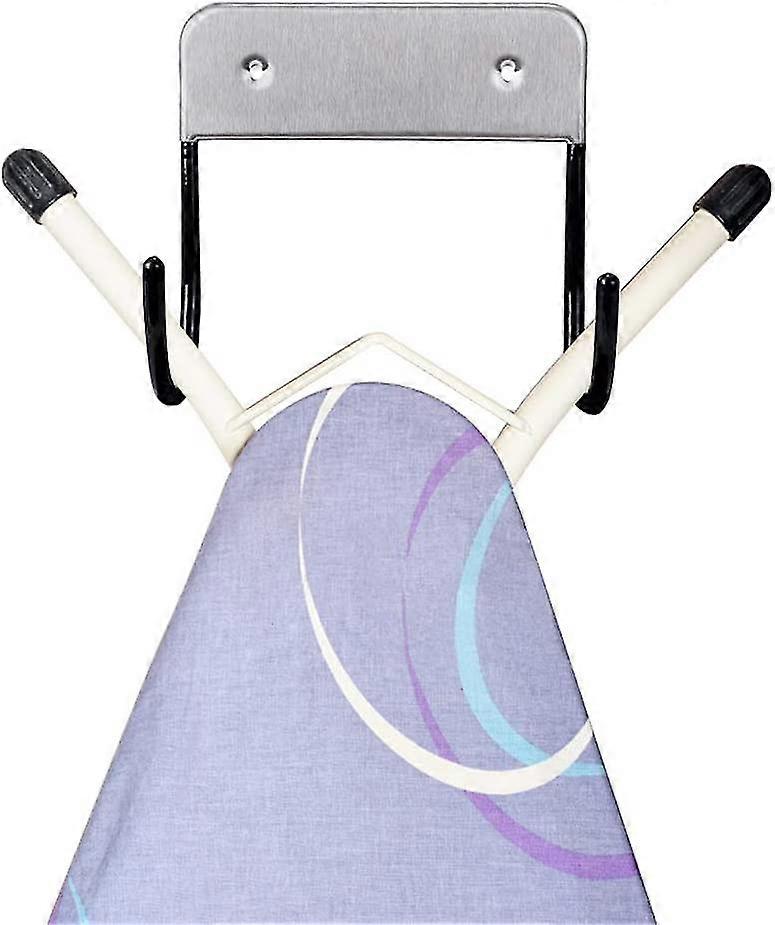 1 Pcs Wall Mounted Ironing Board Rack, Ironing Board Wall Mount Bracket With Steel Hooks-13.2 * 13 * 6.8 Cm For Hanging T Or Y Ironing Boards