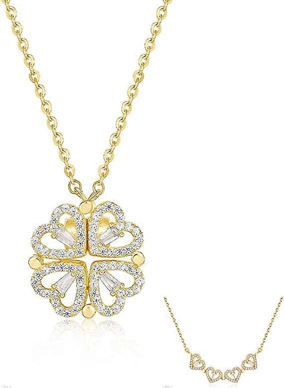 Multi  wear Four  Leaf Clover Necklace  gold