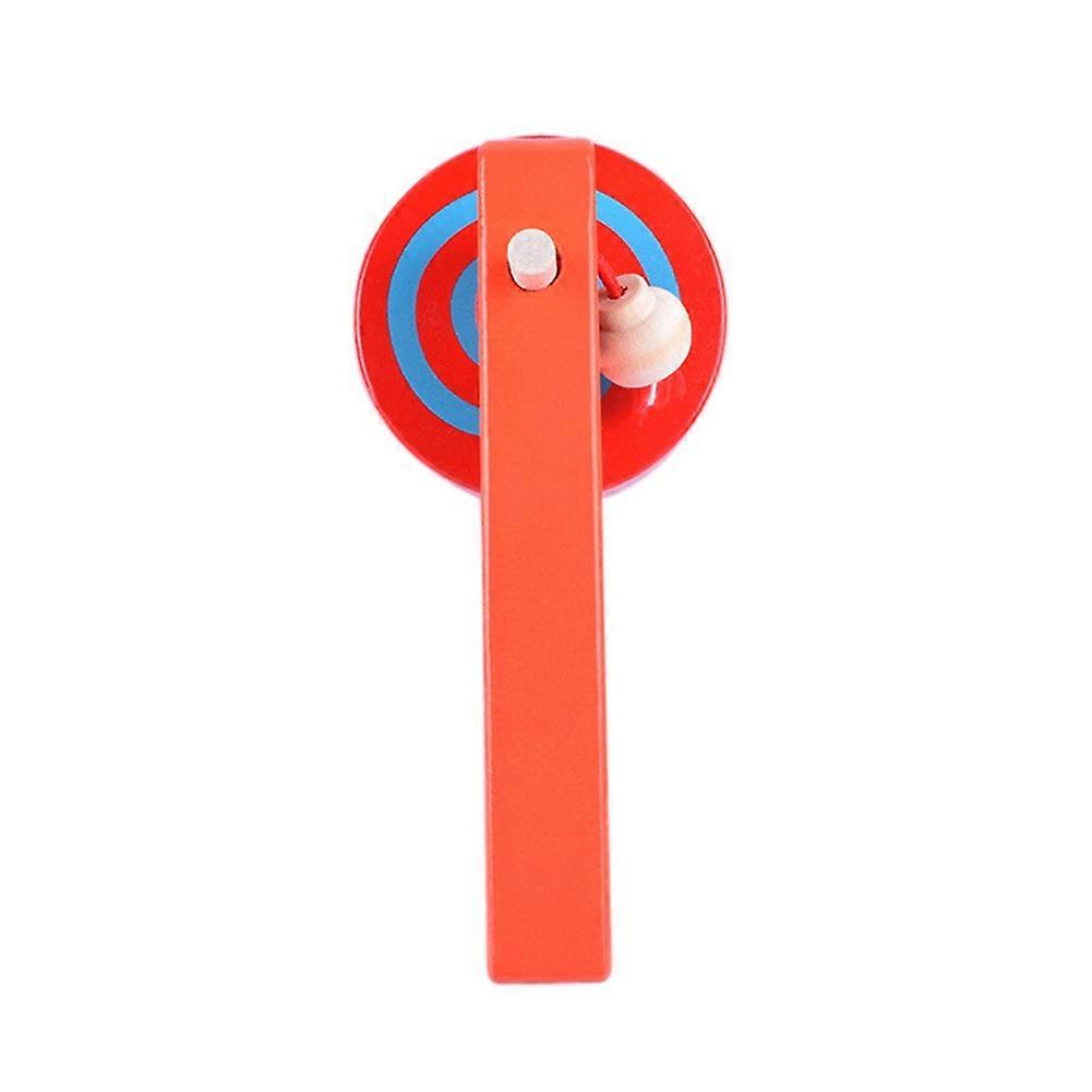 Classic Wooden Peg Top Spinning Gyro with Launcher Rope Children Play Toy Gift KAESI
