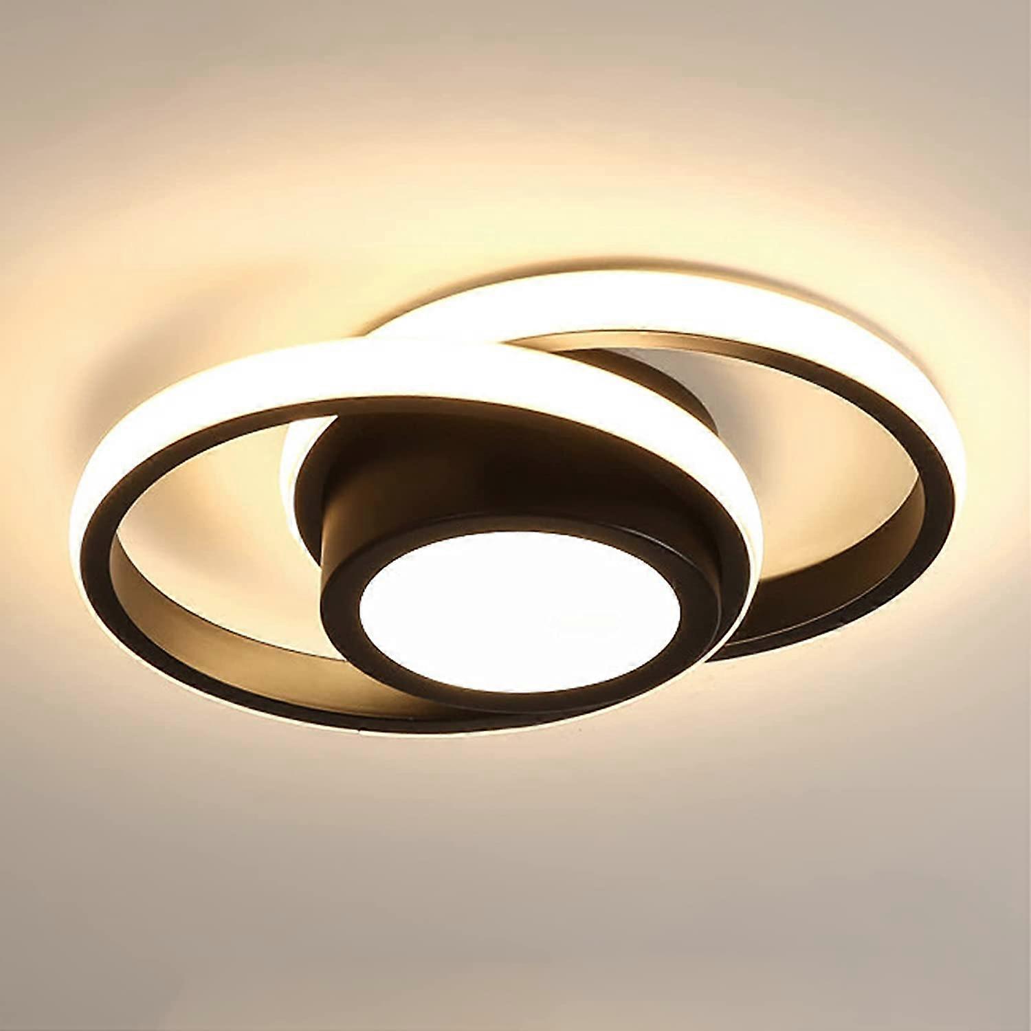 Modern Creative Ceiling Light Fixture Black Shade,32W(Warm Light)