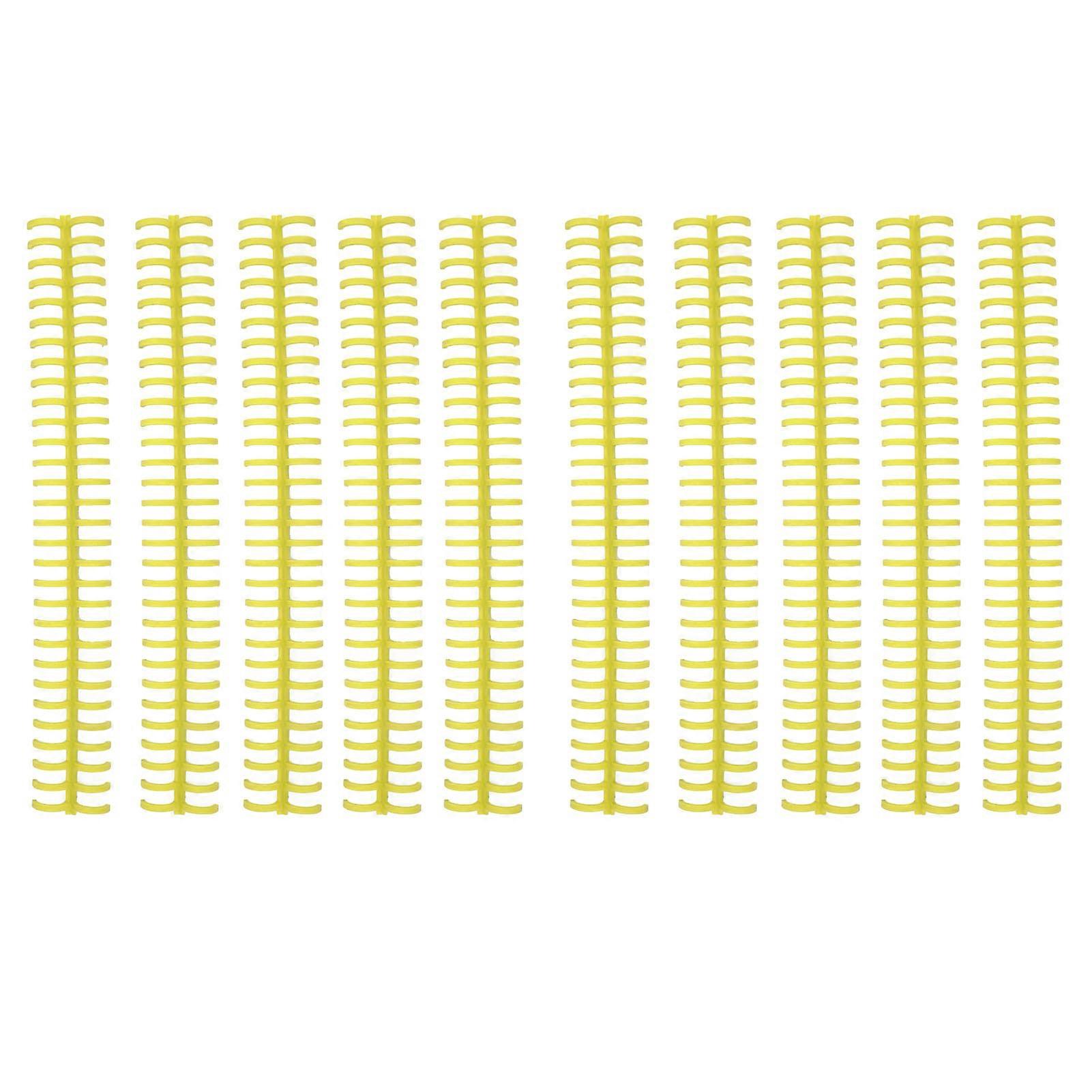 10 قطع ملزمة العمود الفقري اللوالب لفائف أمشاط 30 حفرة شريط بلاستيكي لورقة فضفاضة 1/2in قطر أصفر