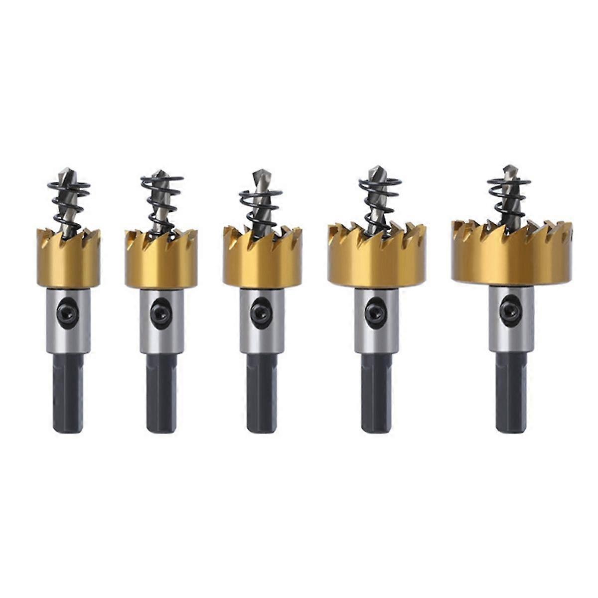 5-Piece Set of 16mm-30mm High-Speed Steel Drill Hole Cutter, Suitable for Metal, Copper, Stainless