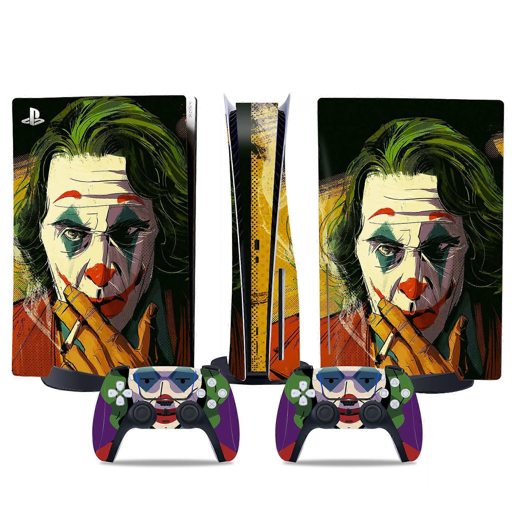 PS5 optical drive version sticker, cool PS5 skin, controller handle,for PS5 console and controller,DC cartoon,Joker9
