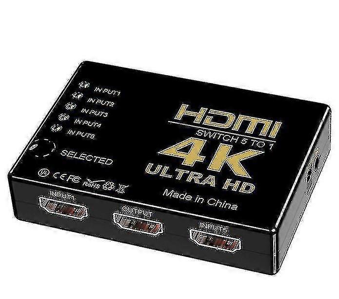 Hdmi Switcher 5 In 1 Out, Hdmi Hd Video Switcher With Remote Control ,support 4k30hz