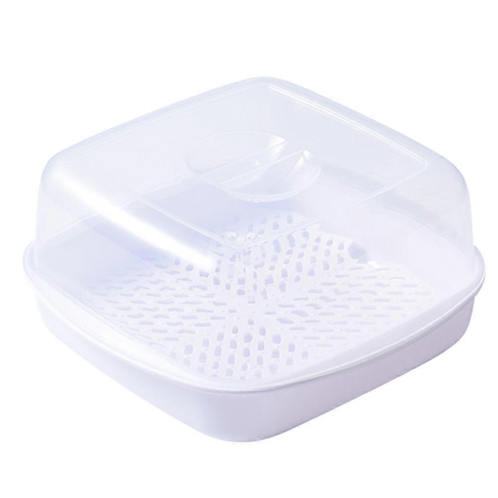 1db gőzölő kosár Dim sum párolt rack mikrohullámú sütő speciális doboz (fehér)