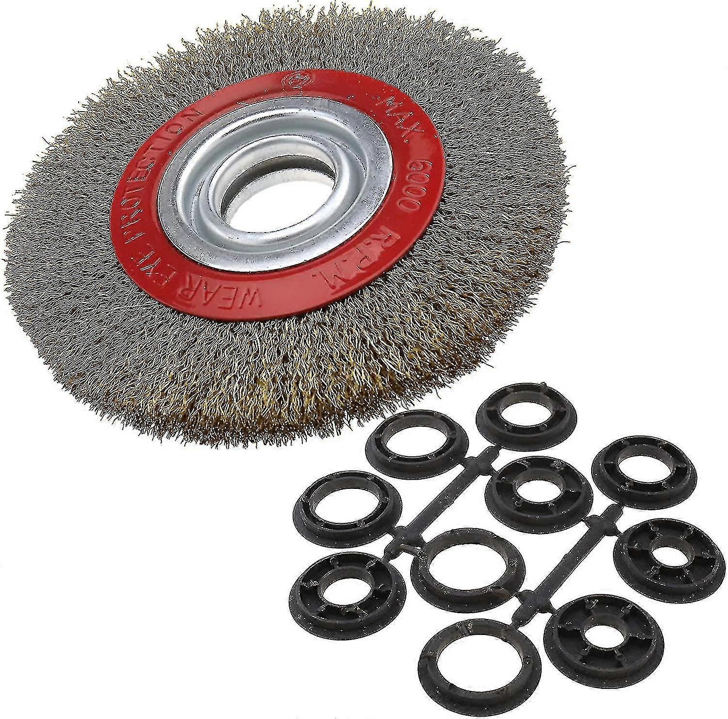 Circular Steel Brush Compatible With Cleaning Bench Grinder, Diameter 125mm