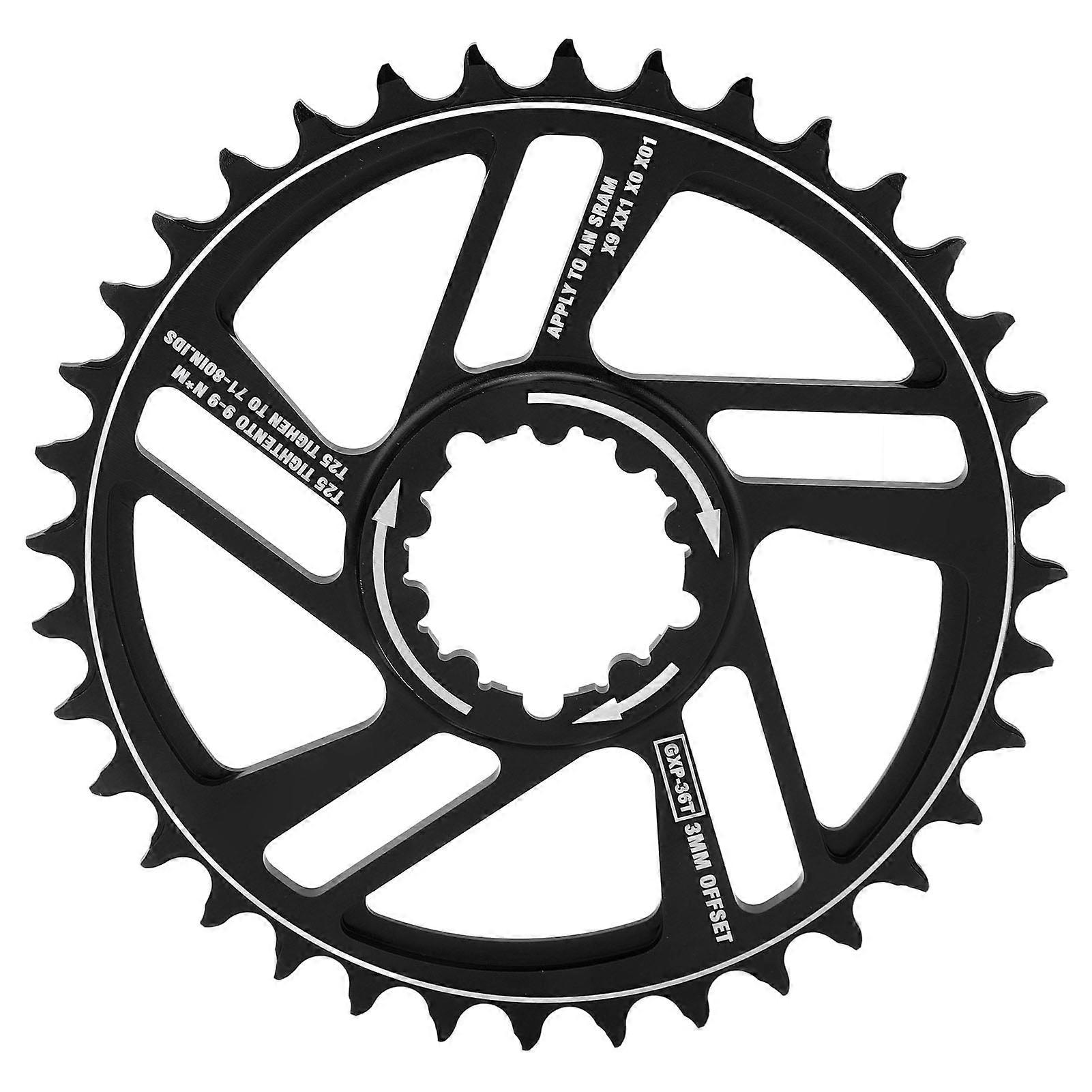 Lebycle Bicycle Chainring 36T Chainwheel 3mm Offset Direct Mount Narrow Wide Chainring for SRAM GXP Crank