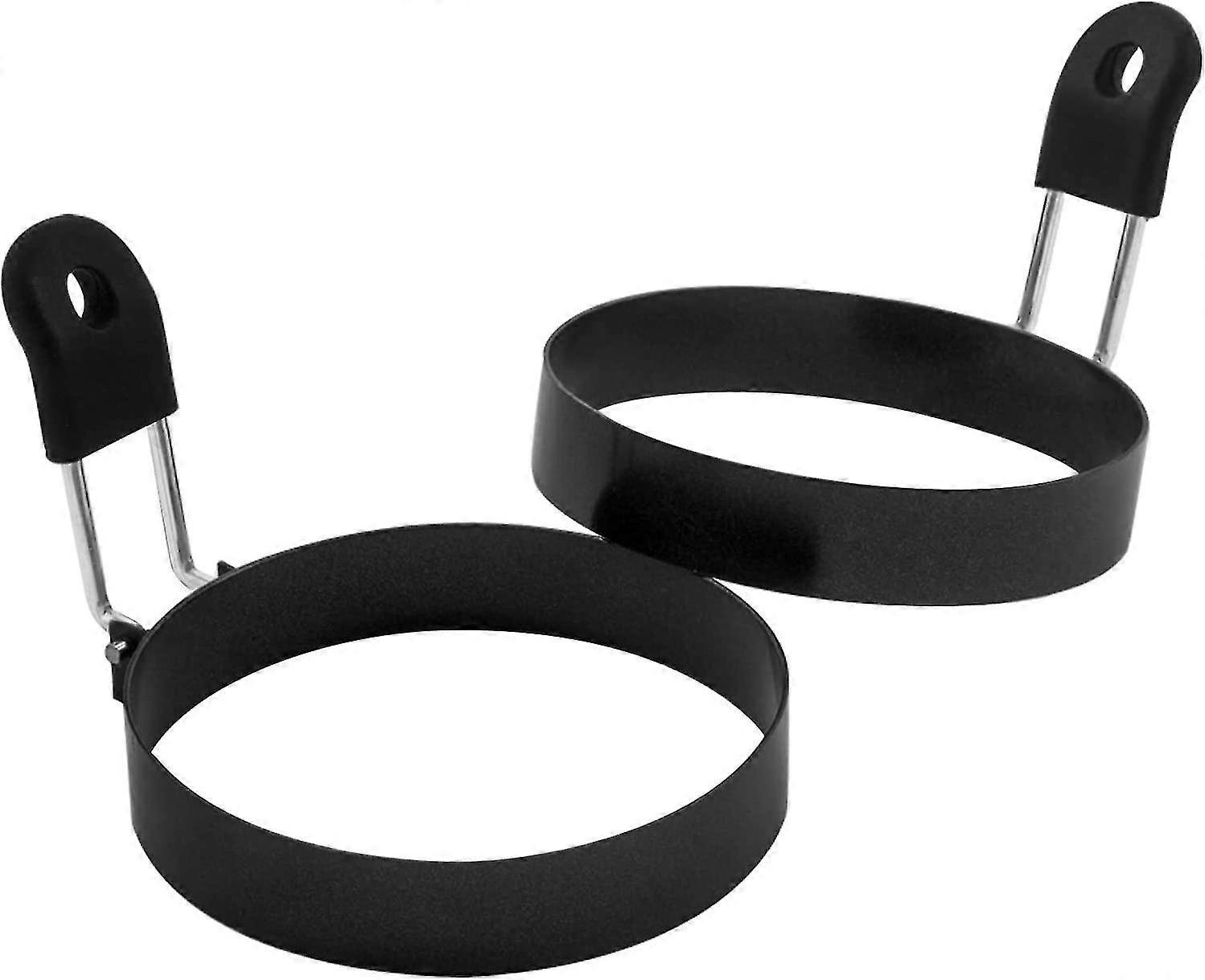 Neue große 3,5" Antihaft-Eierringe 2er-Set, runder Crumpet Ring Mold Shaper (h-2)