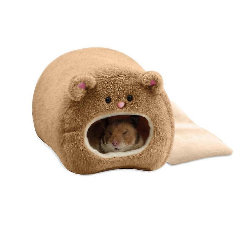 Plush Hamster Hammock Warm Warming Soft Bed for Rat Rabbit, Brown