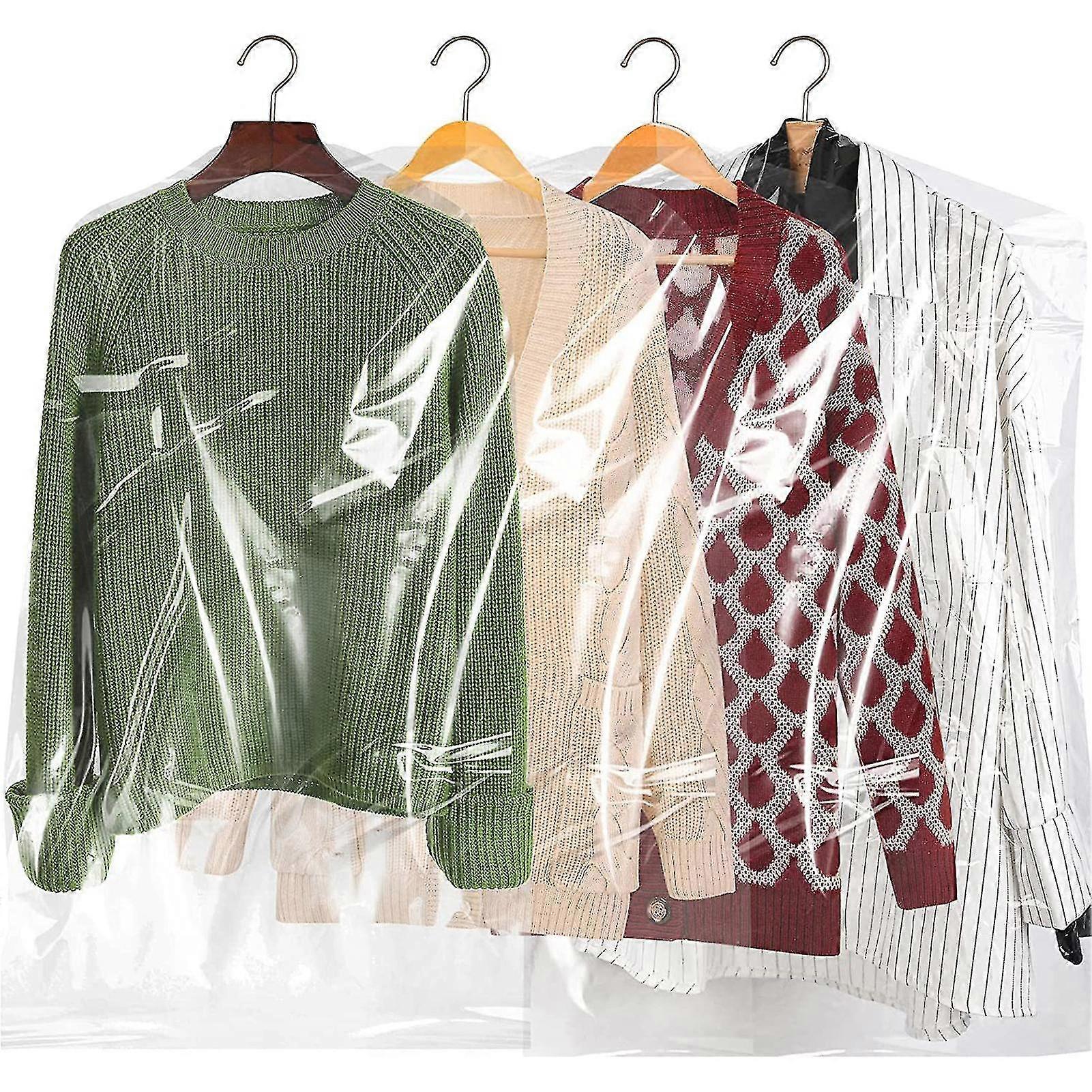 20pcs διαυγείς πλαστικές τσάντες στεγνοκαθαριστηρίου ελαφριές και ανθεκτικές τσάντες για την αποθήκευση των κοστουμιών σας φορέματα