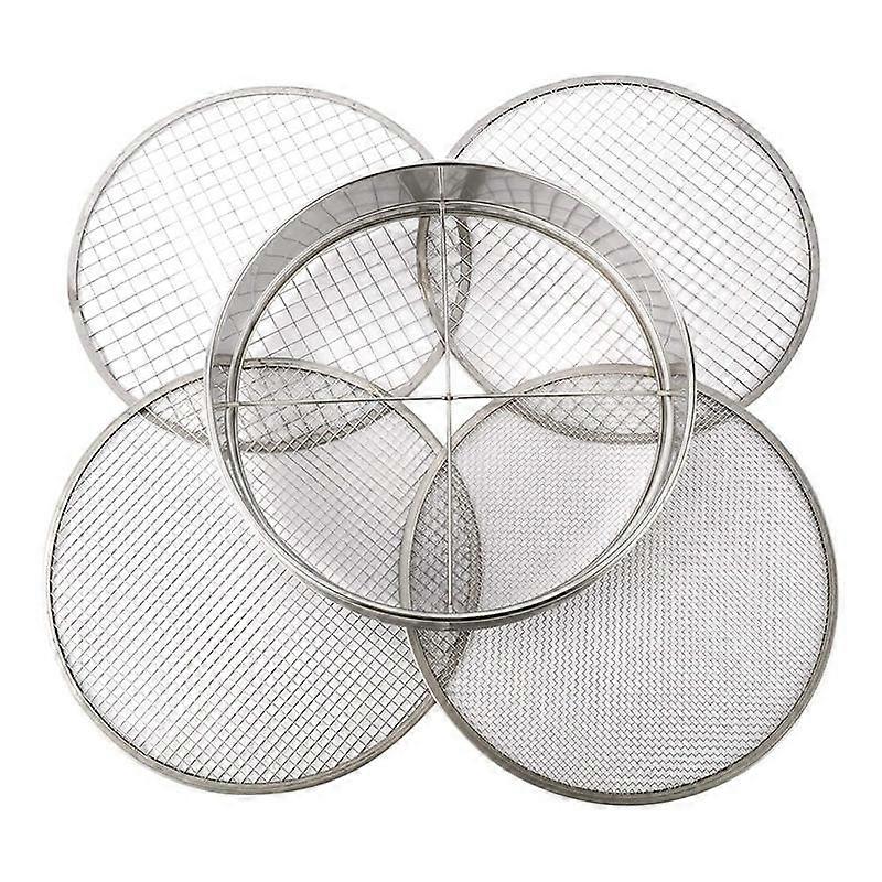 Garden Potting Mesh Sieve Sifting Pan - Stainless Steel Mix Soil Filter 4 Sieve Mesh Filter(1/8In,1/4In,3/8In,And 1/2In)