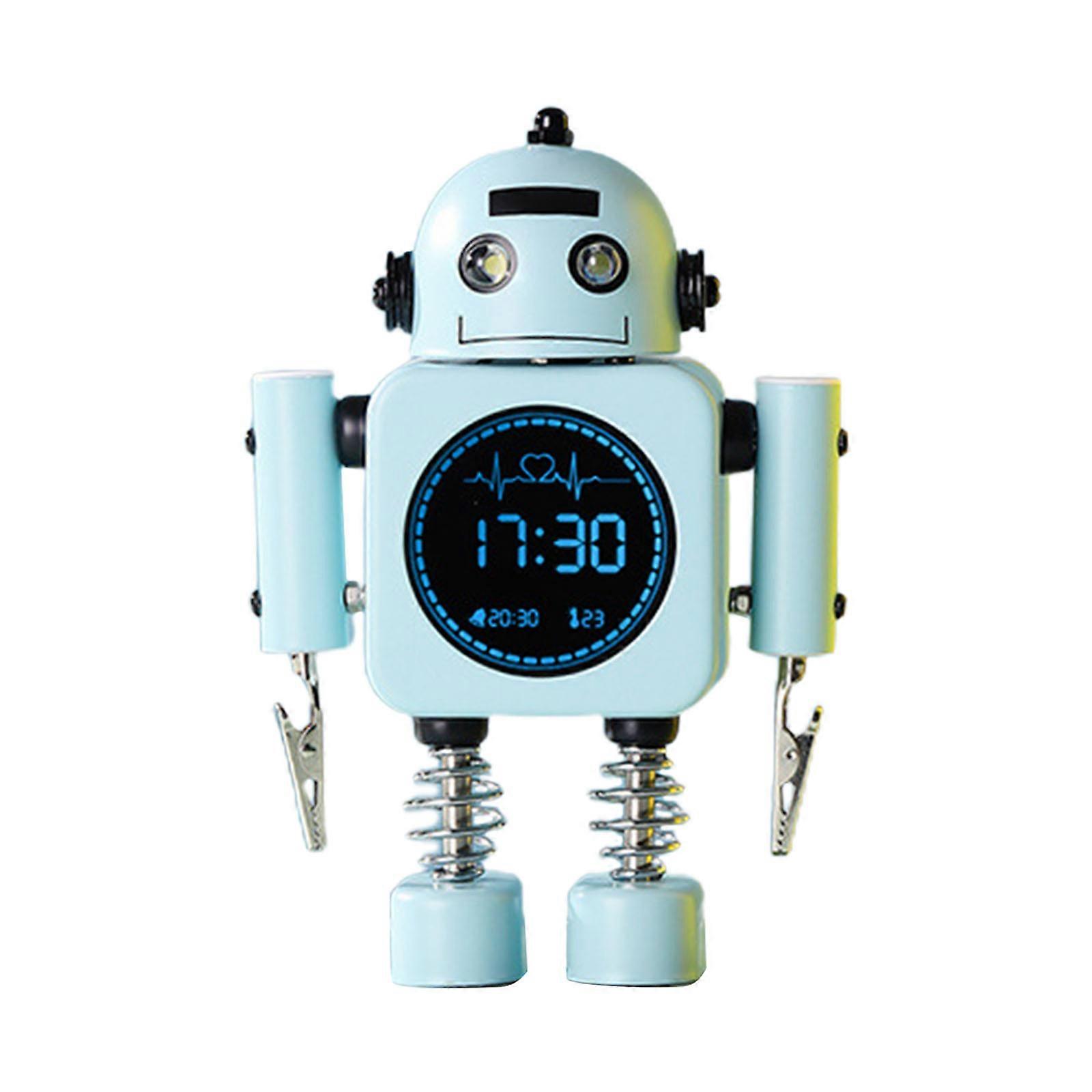 Robot for Smart Digital Alarm Clock with Snooze Mode Temperature Displaying for Girls Boys Wake Up Bedroom for Time Clocks Decor Children Gift