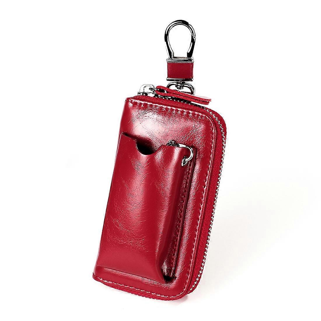 Large Capacity Zipper Leather Keys Holder Bag Multi-function Wallet