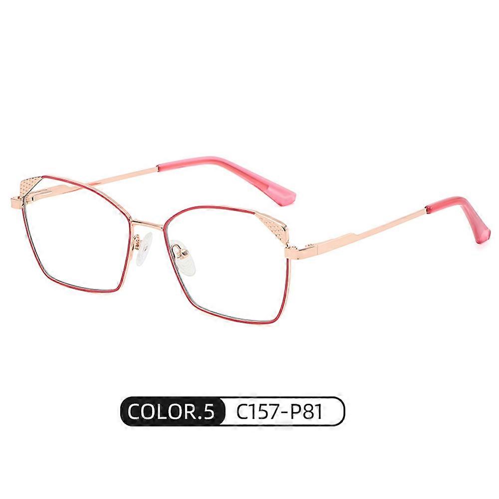 Blue Ray Blocking Flat Lens Glasses Stylish Thin Metal Frame Eyeglasses