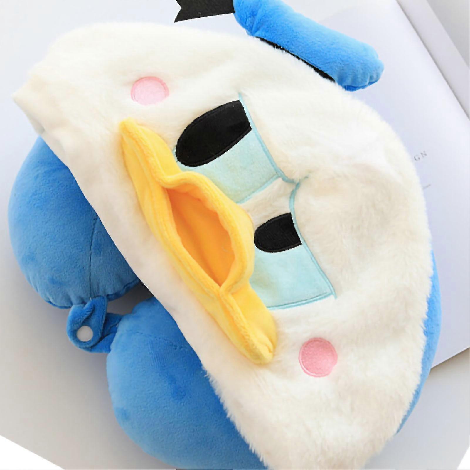 Cute Hooded U Pillow Pillowcase for Travel Airplane Seat Sleep Neck Support