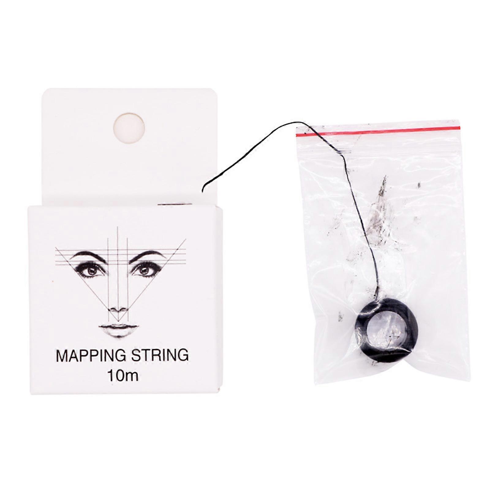 10m Eyebrow Mapping String,pre-inked Black White Eyebrow Thread For Microblading, Measuring Tool For Marking Symmetrical Eyebrows