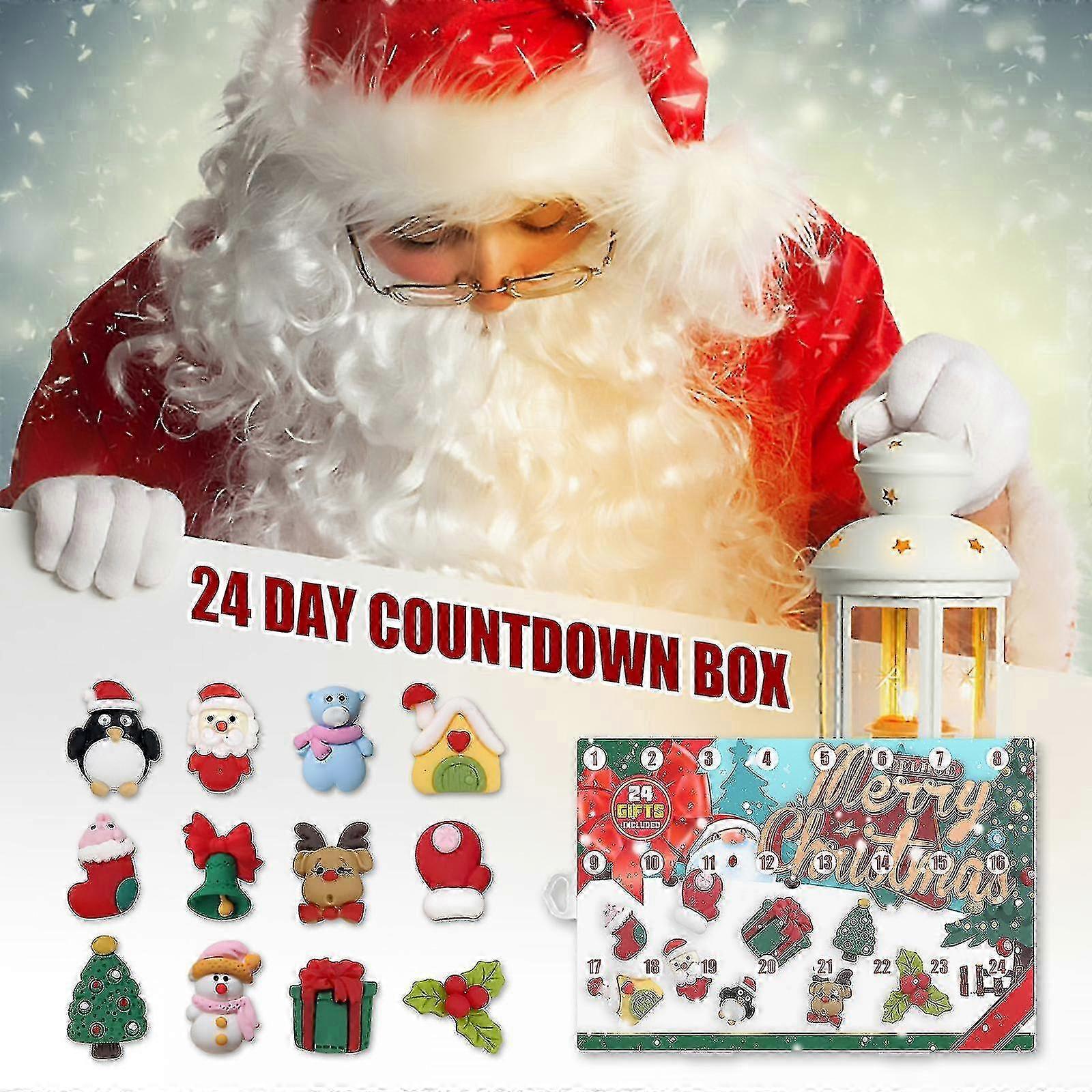24 Pcs Christmas Advent Calendar Snowmen Santa Claus Xmas Tree Blind Box Mt