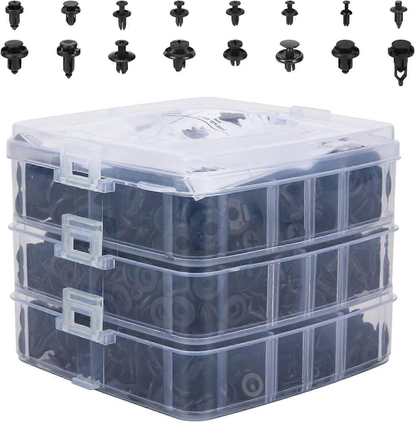 620 Pcs Car Retainer Clips Plastic Fasteners Kit Fender Rivet Clips 16 Most Popular Sizes Auto Push Pin Rivets Set