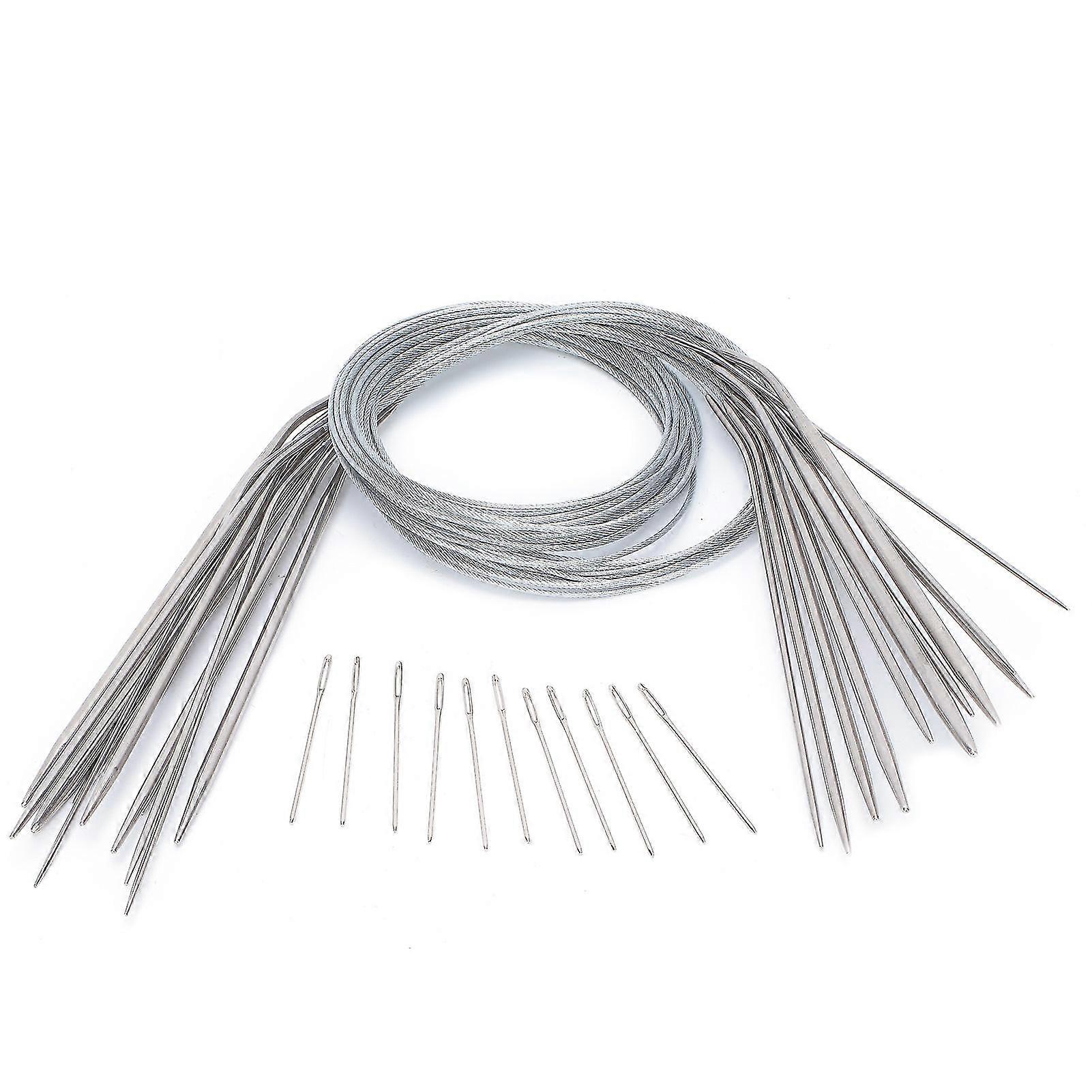 Stainless Steel Circular Knitting Needles Set for Beginners - 11 Sizes - Smooth Durable - 80cm