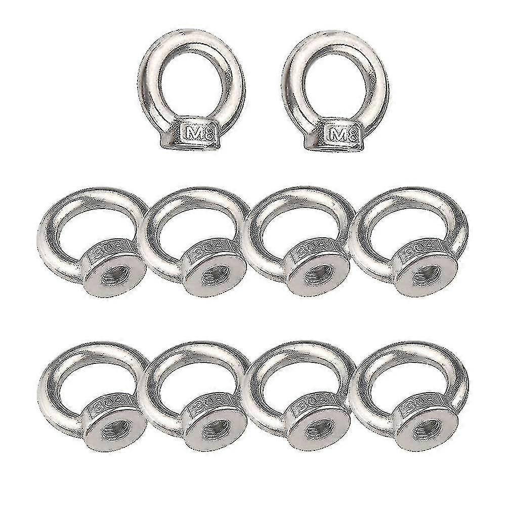 m8 løfteøyemutter 10 rom 304 rustfritt stål sølv øyemutter kvinnelig ringmutter festemutter gjenget