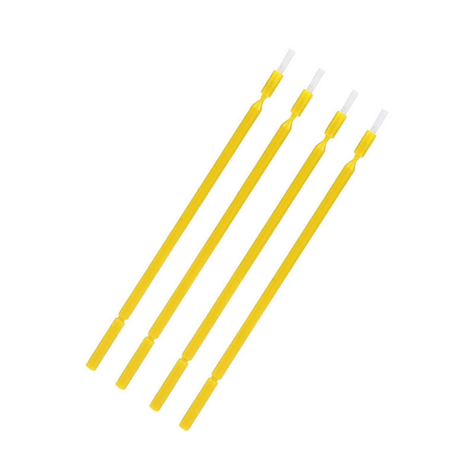 100 Pcs Dental Disposable Micro Applicator Brush Bendable Sticks (Yellow)