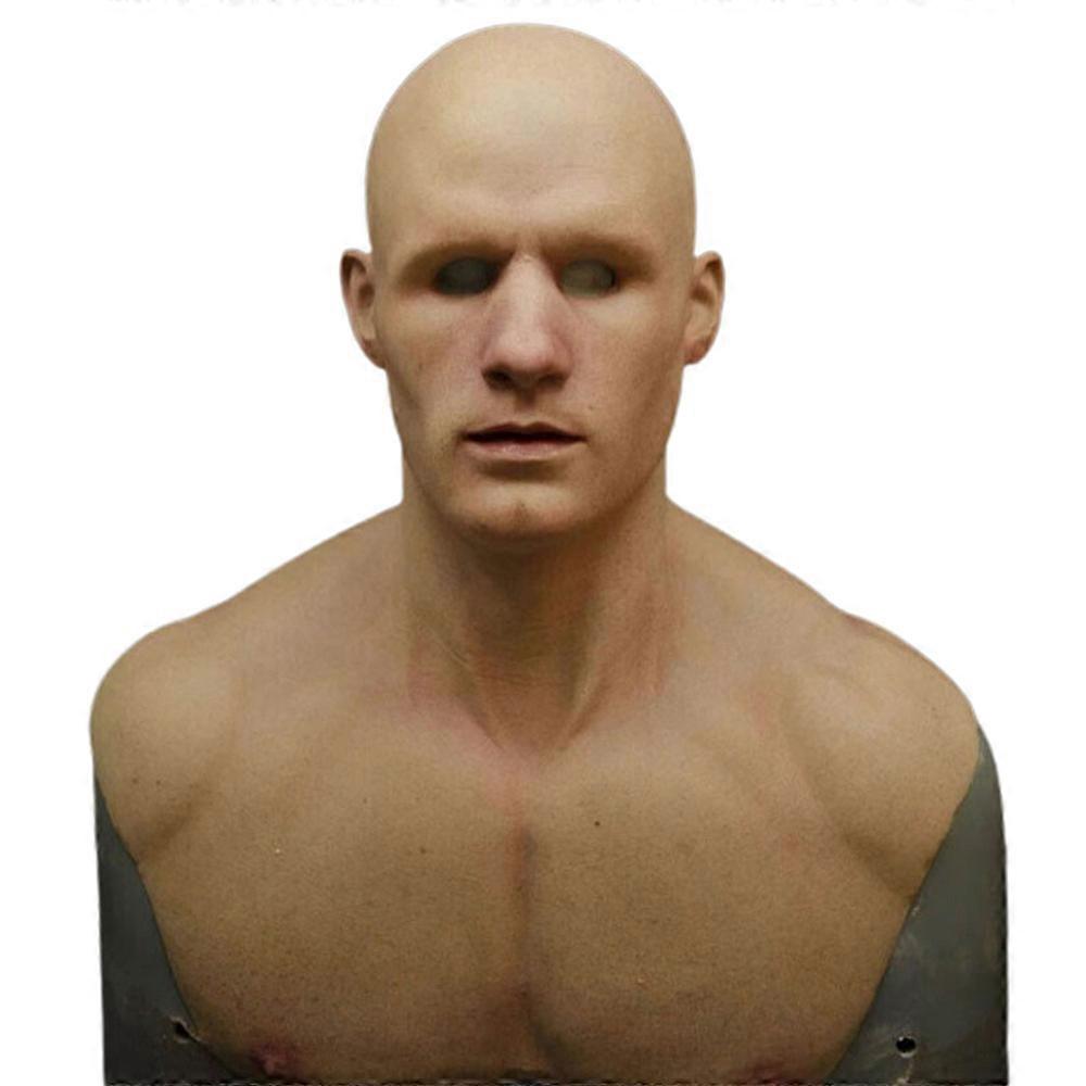 Halloween Party Realistic Old Men Full Head Mask Cosplay Fancy Dress Face Mask Headgear Props