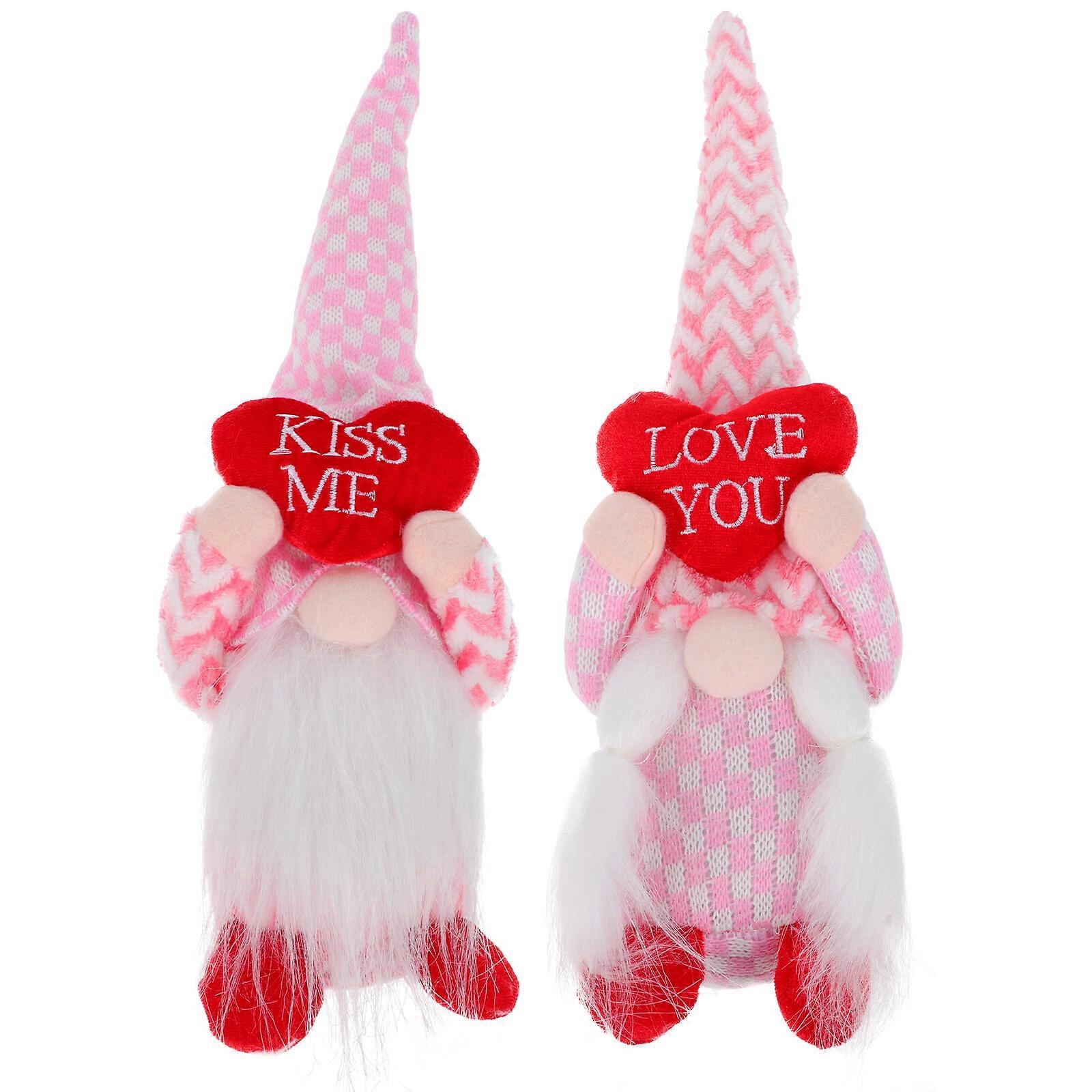 2pcs Gnome Puppe Dekore Valentinstag Puppe Dekoration Party Layout Requisiten