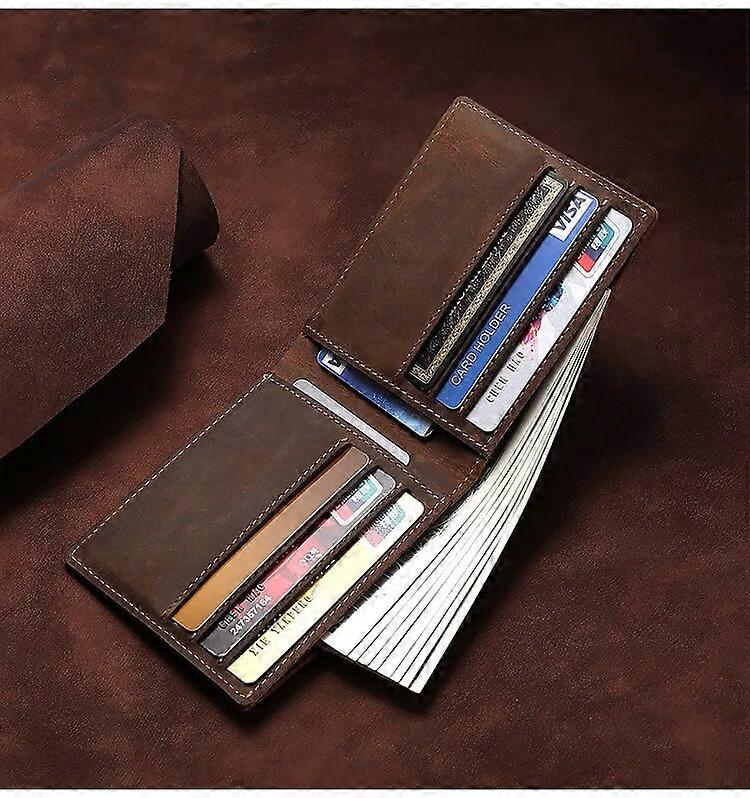 Men Wallet Brand Luxury Genuine Leather Slim Wallets Card Holder Vintage Male Small Purse Biflod Designer Hand bag High Quality