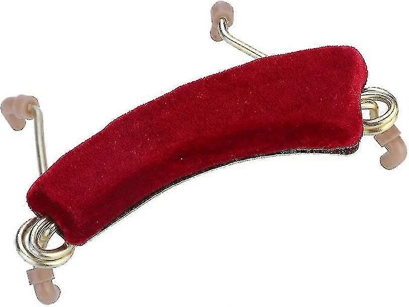Violin Chin Rest, Red Aluminum Alloy Adjustable Violin Shoulder Rest With Spring Claws Tw