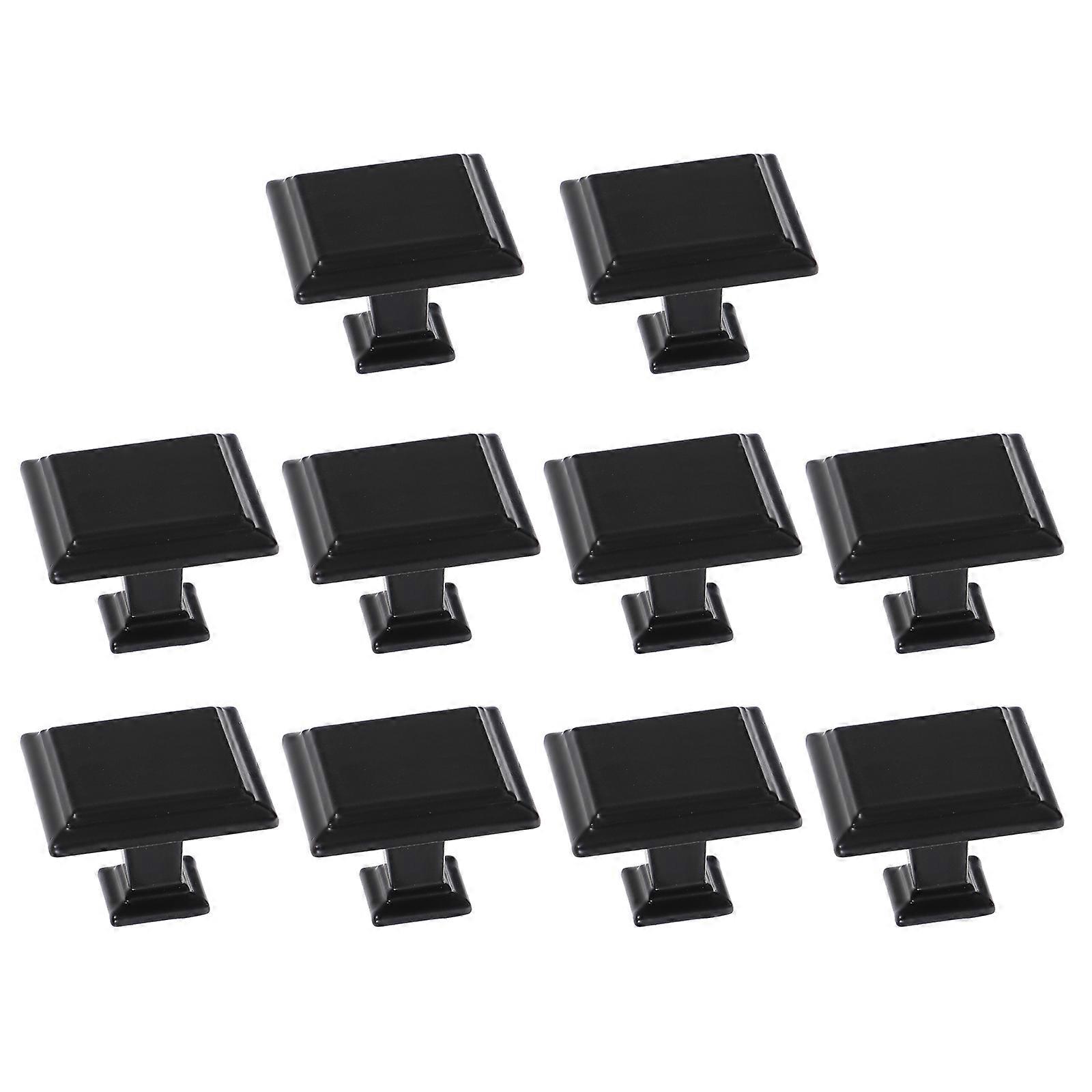 10pcs Square Knob Cupboard Wardrobe Door Knobs Black Drawer Pull Handles