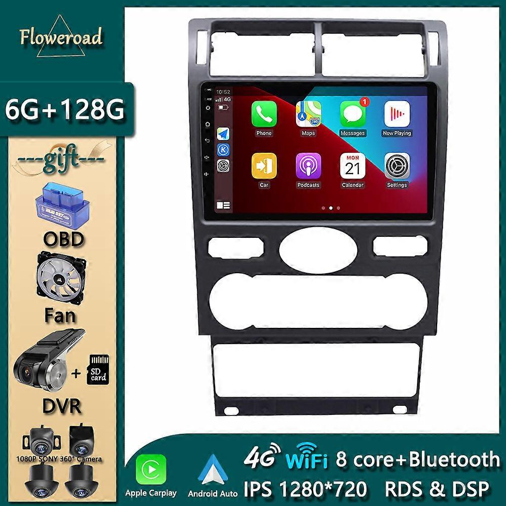 Head Unit Carplay For Ford Mondeo 3 2000 - 2007 Car Radio Multimedia Player Stereo Monitor Android Navigation GPS IPS Video WIFI