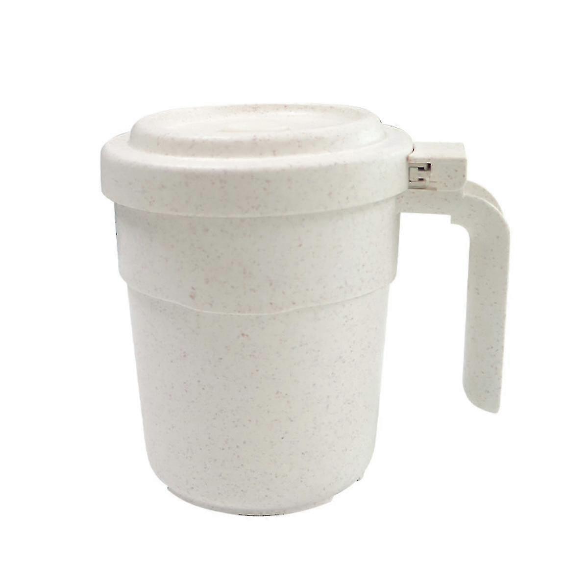 蓋とハンドル付きのWekity電子レンジスープマグカップ。電子レンジ対応オートミールシリアルカップカバー付き。蓋付きスープ旅行コンテナ。こぼれ防止、5オンス、BPA-f