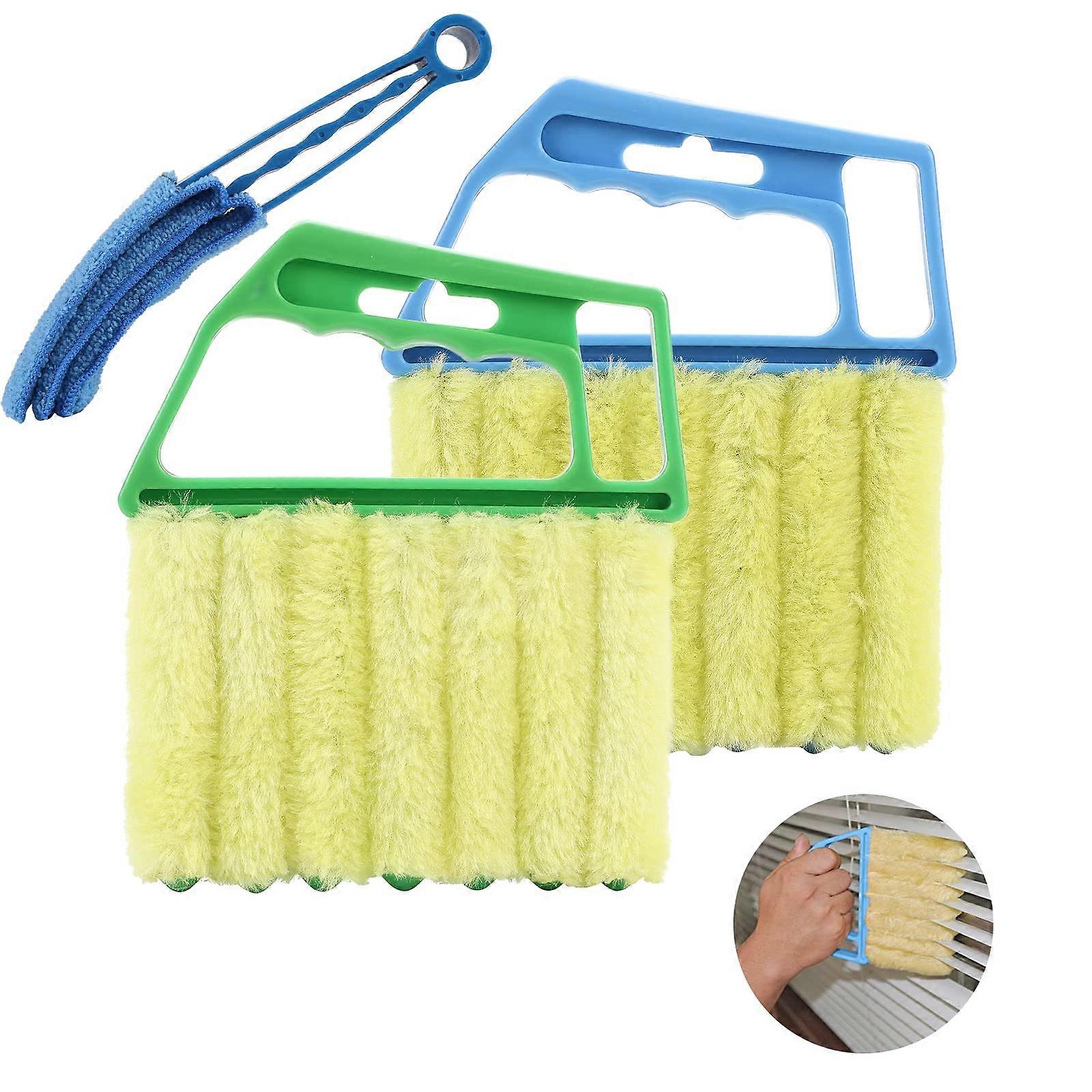 2Pcs Venetian Window 7 Finger Dusting Cleaning Tool and 1Pc Window Blind Cleaner Duster Brush